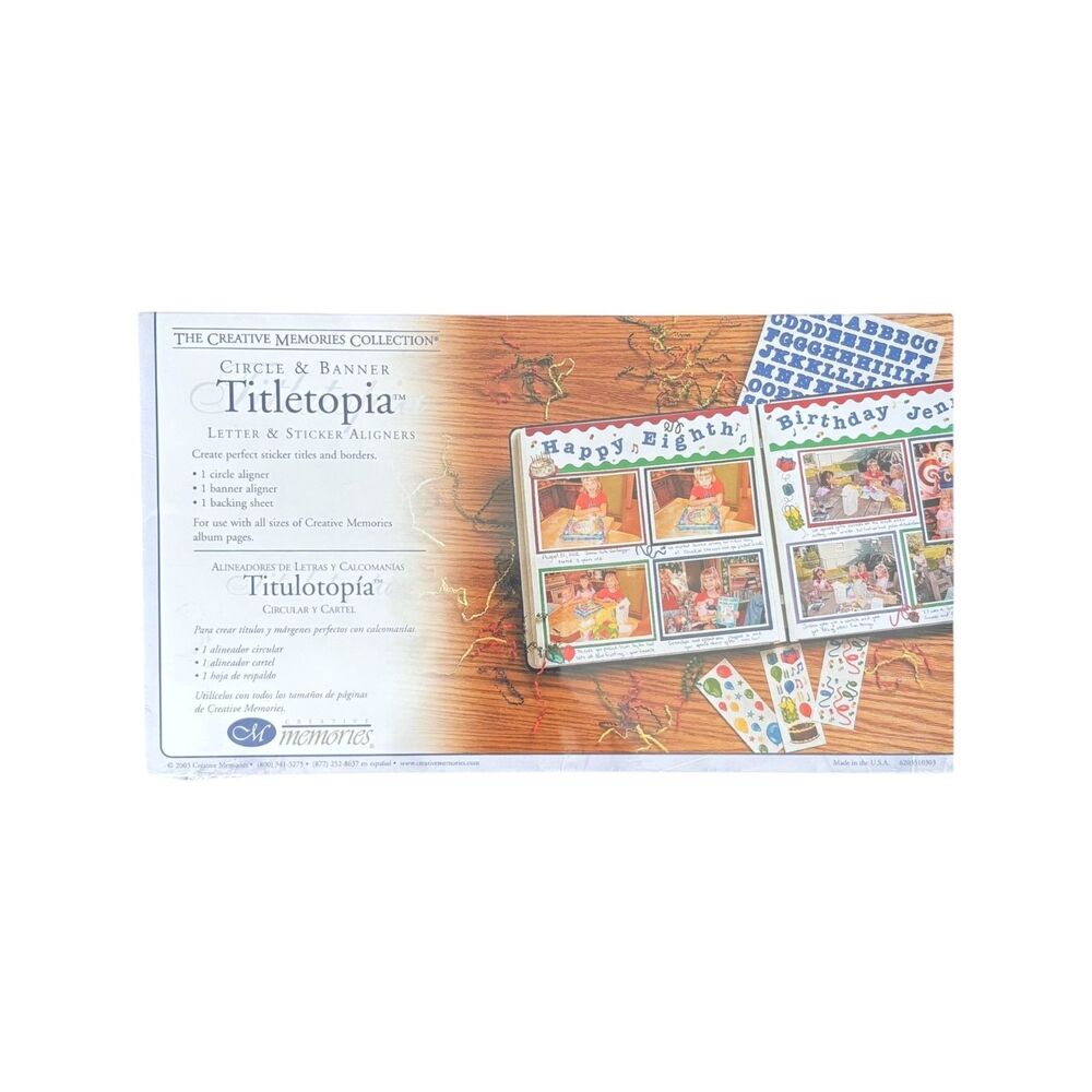 TITLETOPIA Circle & Banner Creative Memories Letter & Sticker Aligners Tool NEW